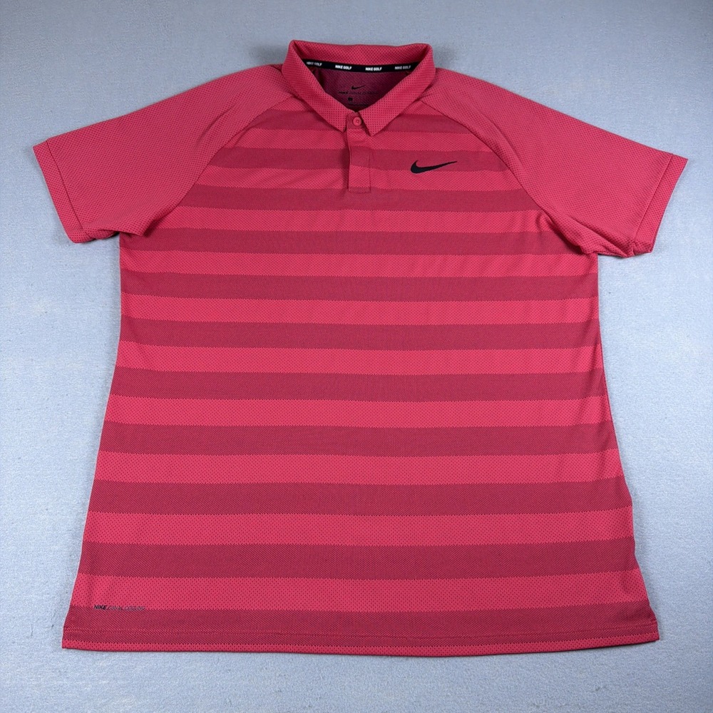 Nike Golf Zonal Cooling Polo Shirt Mens Large Red Lightweight Dri Fit Stretch